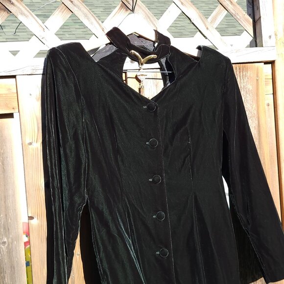 VINTAGE Farouche by Lori Weidner Velvet Green Dress Woman's Size 10 UNIQUE - Picture 5 of 7